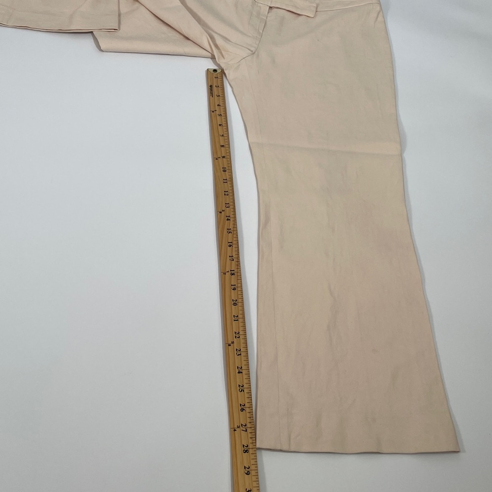 Valentino Roma Trouser Pants Size 12 lightweight Cotton Flare Cream - Picture 8 of 10